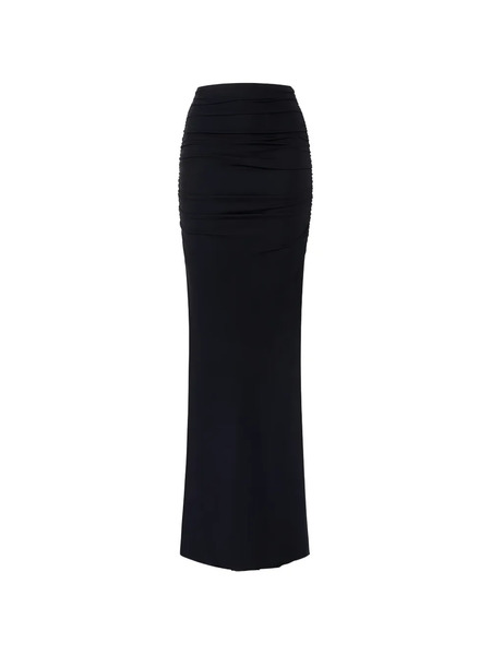  Elisabetta Franchi Draping Jersey Long Skirt - Black 