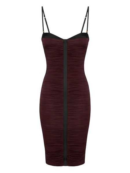  Elisabetta Franchi Draping Strap Midi Dress - Red 