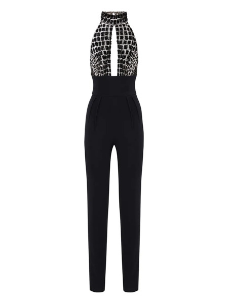  Elisabetta Franchi Embellished Halter-neck Jumpsuit - Black 
