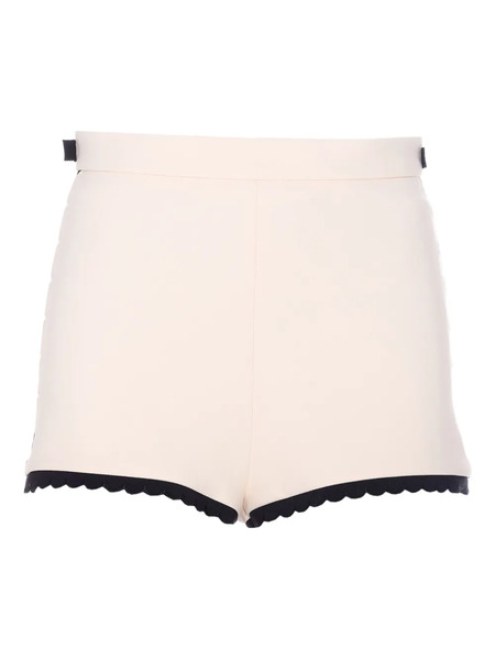  Elisabetta Franchi Embroidered Double-layered Shorts - White 
