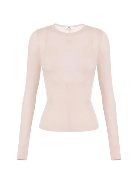  Elisabetta Franchi Embroidered-logo T-shirt - Neutrals 