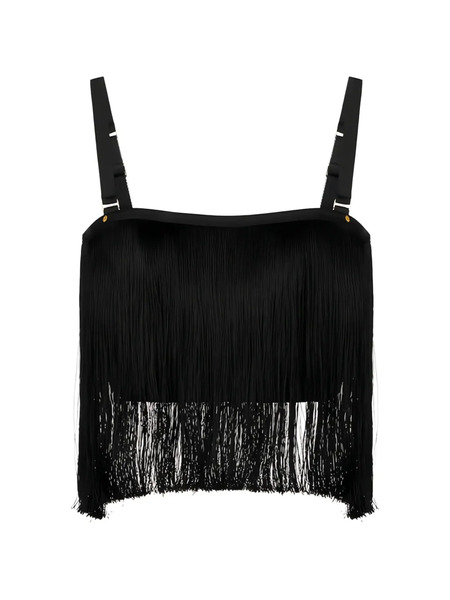  Elisabetta Franchi Fringe Bandeau Top - Black 