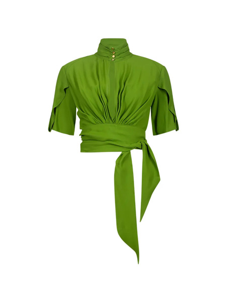  Elisabetta Franchi Gathered Blouse - Green 