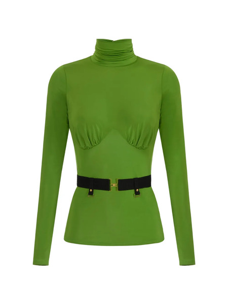  Elisabetta Franchi Gathered Top - Green 