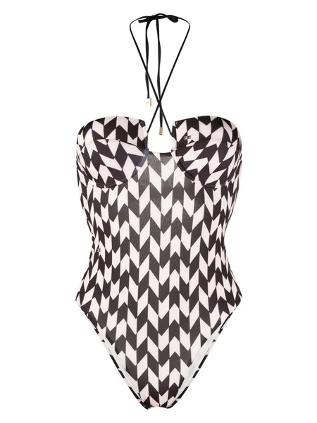  Elisabetta Franchi Geometric-print Swimsuit - Neutrals 
