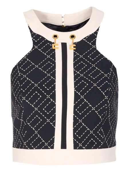  Elisabetta Franchi Halter-neck Vest - Black 
