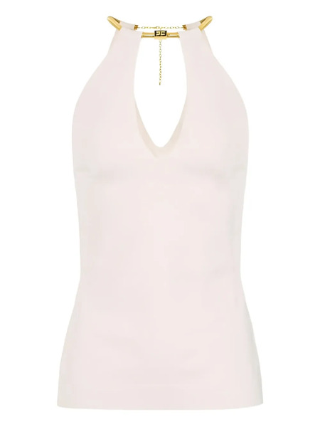  Elisabetta Franchi Halterneck Knitted Top - Neutrals 