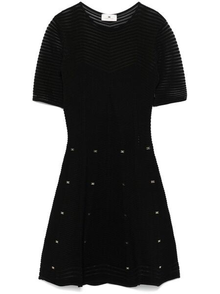  Elisabetta Franchi Herringbone-pattern Mini Dress - Black 
