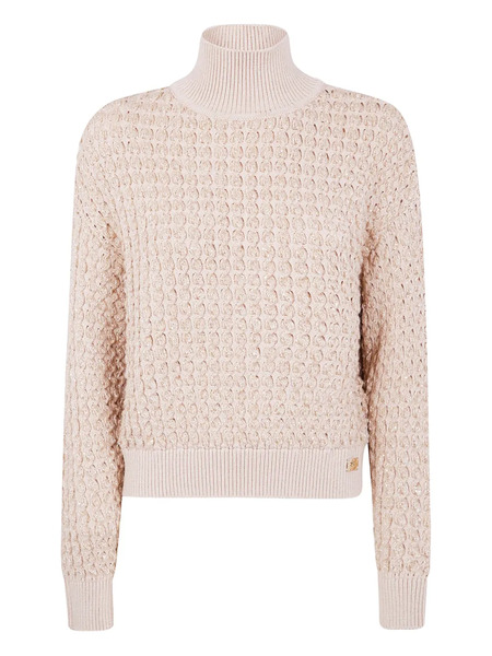  Elisabetta Franchi High-neck Bouclé-knit Sweater - Neutrals 