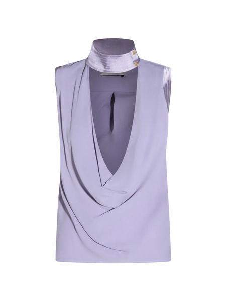  Elisabetta Franchi High-neck Draped Blouse - Purple 
