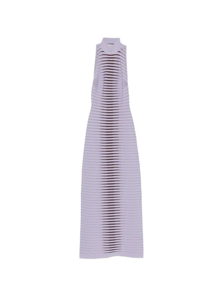  Elisabetta Franchi High-neck Striped Maxi Dress - Purple 