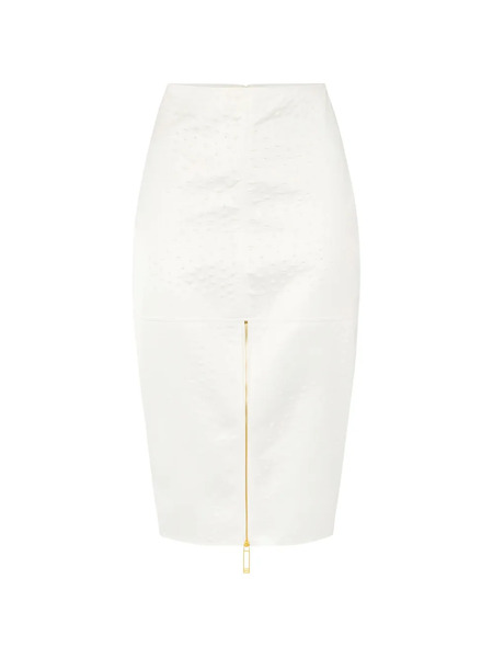  Elisabetta Franchi High-waist Zip Midi Skirt - White 