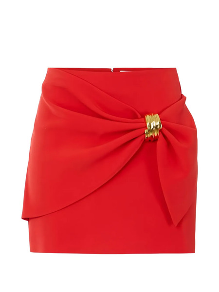  Elisabetta Franchi Jewel Draped Mini Skirt - Red 
