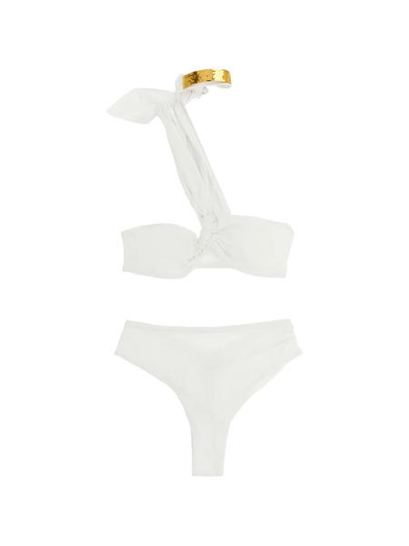  Elisabetta Franchi Jewel One-shoulder Bikini - White 