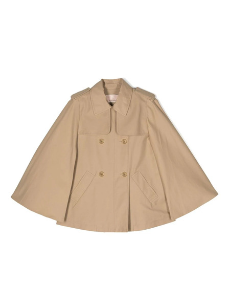  Elisabetta Franchi La Mia Bambina Logo-embroidered Cape - Neutrals 