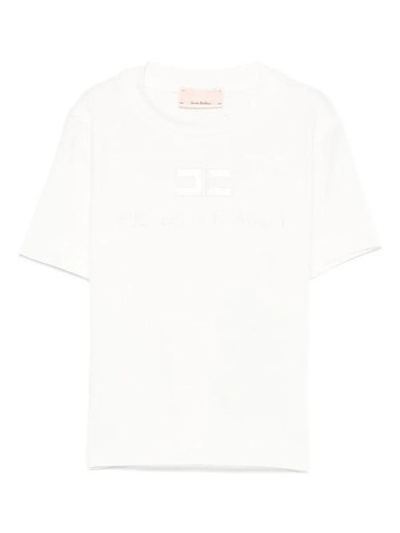  Elisabetta Franchi La Mia Bambina Logo-embroidered Short-sleeve T-shirt - White 