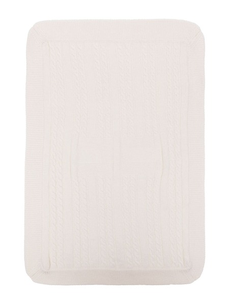  Elisabetta Franchi La Mia Bambina Monogram Blanket - White 