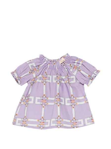  Elisabetta Franchi La Mia Bambina Print Ruffled Set - Purple 