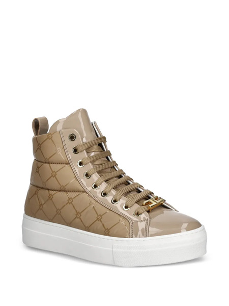  Elisabetta Franchi La Mia Bambina Quilted High-top Sneakers - Neutrals 