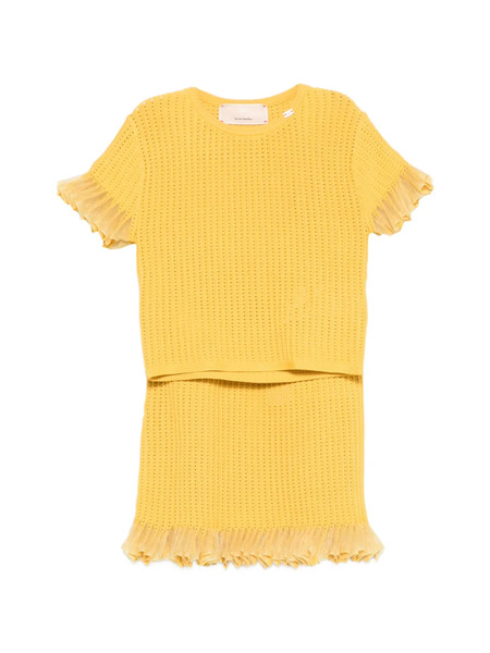  Elisabetta Franchi La Mia Bambina Ruffled-hem Skirt Set - Yellow 