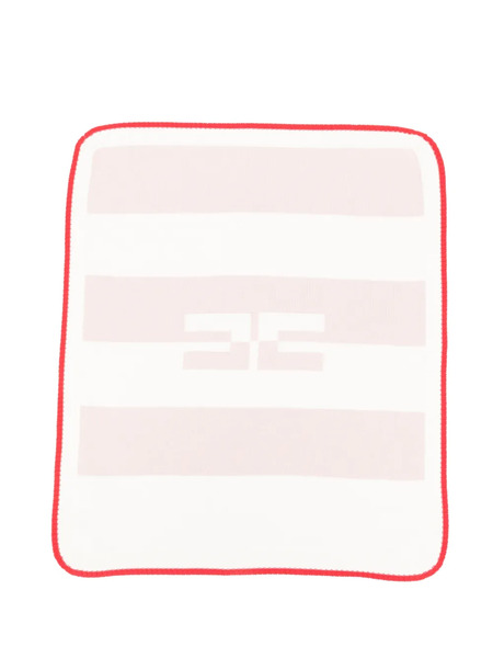  Elisabetta Franchi La Mia Bambina Striped-pattern Blanket - White 