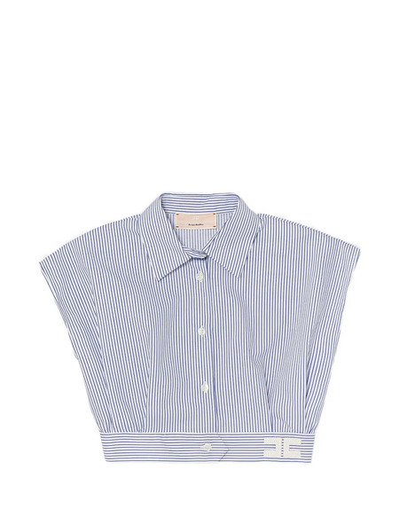  Elisabetta Franchi La Mia Bambina Striped-pattern Shirt - White 
