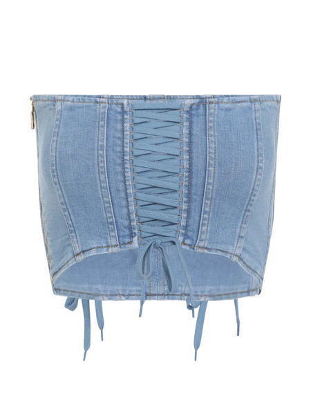  Elisabetta Franchi Lace-up Top - Blue 