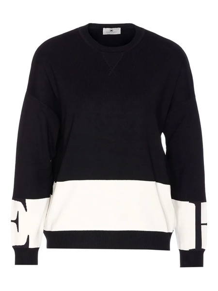  Elisabetta Franchi Logo Crew-neck Sweatshirt - Black 