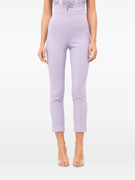  Elisabetta Franchi Logo Cropped Trousers - Purple 