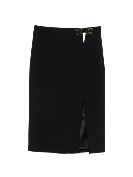  Elisabetta Franchi Logo-embellishment Side-slit Midi Skirt - Black 