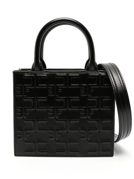  Elisabetta Franchi Logo-embossed Faux-leather Tote Bag - Black 