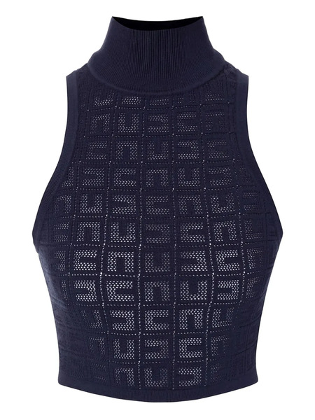  Elisabetta Franchi Logo Mesh Top - Black 