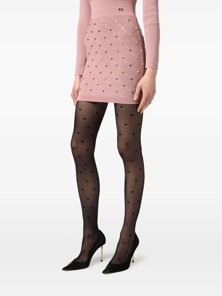  Elisabetta Franchi Logo-pattern Tights - Black 
