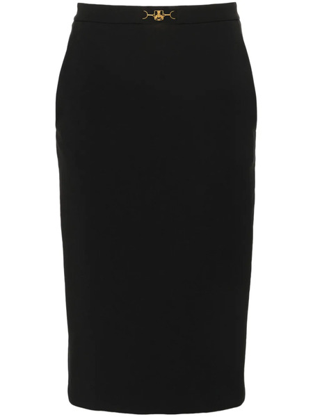  Elisabetta Franchi Logo-plaque Pencil Midi Skirt - Black 