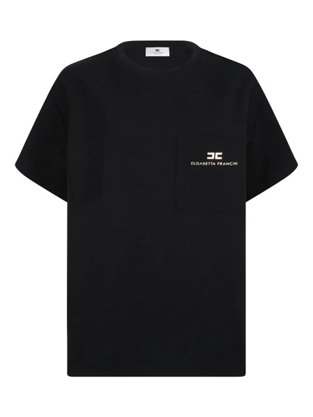  Elisabetta Franchi Logo-plaque Pocket Top - Black 