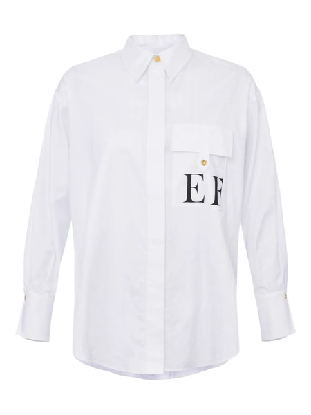  Elisabetta Franchi Logo-print Button-up Shirt - White 