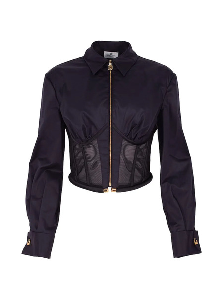  Elisabetta Franchi Long-sleeved Zip Shirt - Black 