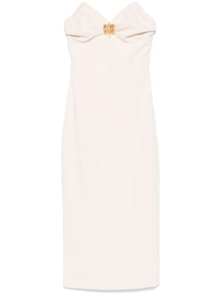  Elisabetta Franchi Macro-bow Crepe Midi Dress - Neutrals 