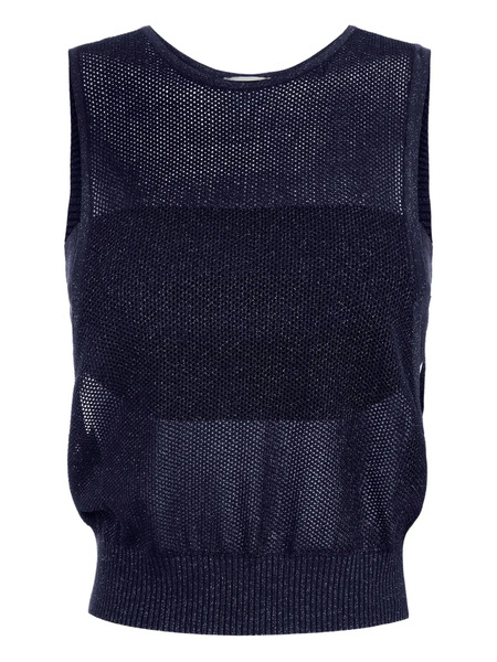  Elisabetta Franchi Mesh-knit Top - Blue 