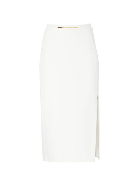  Elisabetta Franchi Midi Side-slit Pencil Skirt - White 