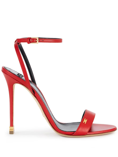  Elisabetta Franchi 105mm étoile Nappa Leather Sandals - Red 