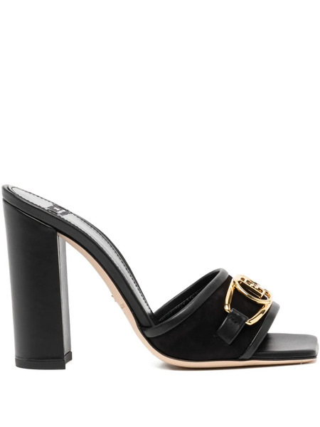  Elisabetta Franchi 100mm Logo-buckle Sandals - Black 