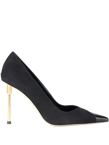  Elisabetta Franchi 100mm Sculpted Heel Leather Pumps - Black 