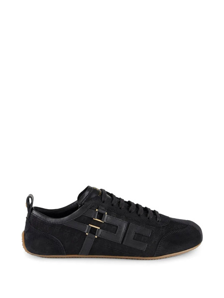  Elisabetta Franchi Monogram Embroidered Sneakers - Black 