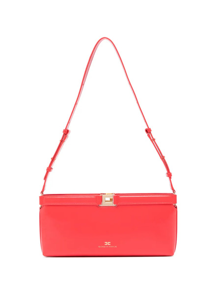  Elisabetta Franchi Naplak Hardware Leather Satchel - Red 