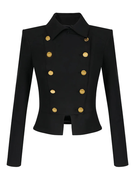  Elisabetta Franchi Peplum Criss-cross Jacket - Black 