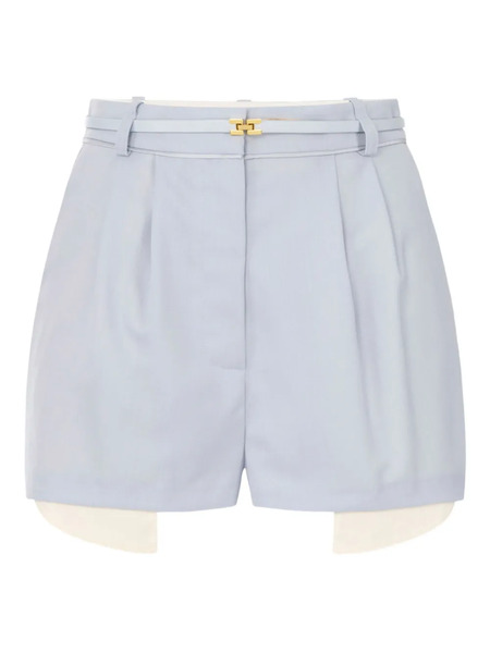  Elisabetta Franchi Pleated Tailored Shorts - Blue 