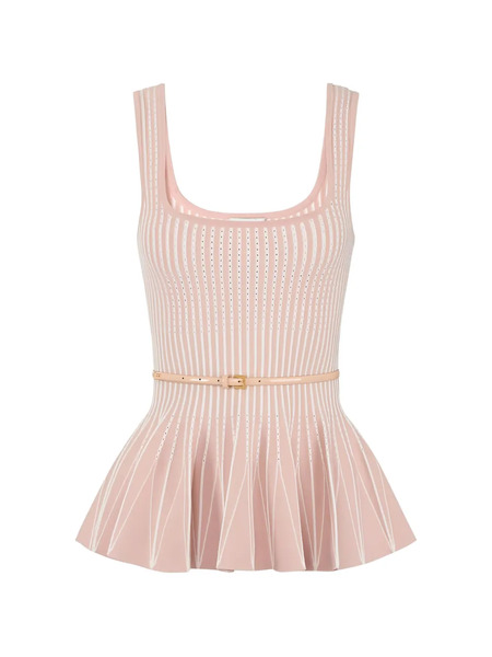 Elisabetta Franchi Pleated Two-tone Top - Pink 