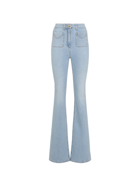  Elisabetta Franchi Pocket Flared Denim - Blue 