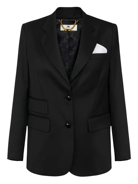  Elisabetta Franchi Pocket Square Single-breasted Jacket - Black 